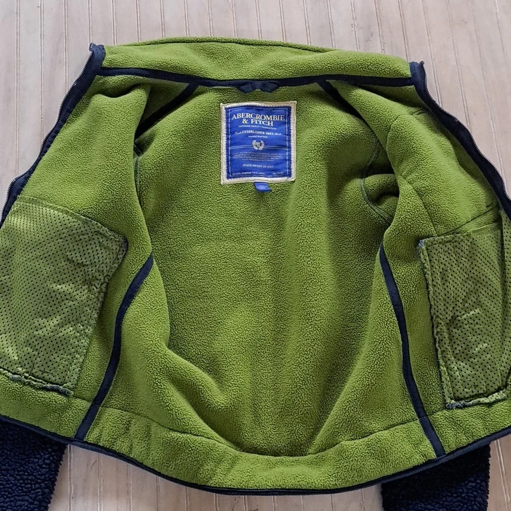 Vintage Abercrombie & Fitch Zip Chunky Original Authentic Sherpa Fleece Jacket - Picture 5 of 8